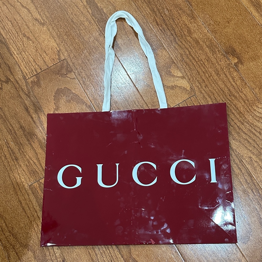Gucci authentic Burgundy large shopping Tote with White Handles